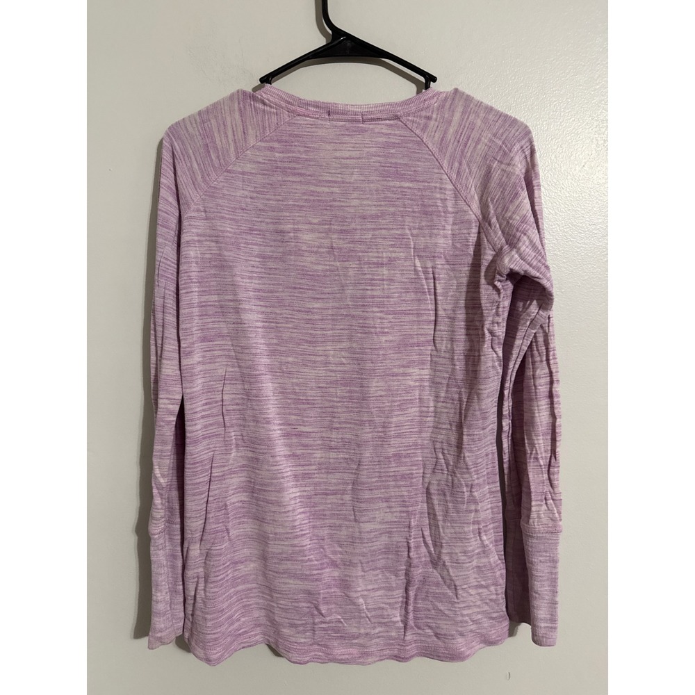 Champion Womens Purple Space Dye Long Sleeve Activewear Top Small Crew Neck - Picture 4 of 6